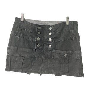 DC Black Mini Skirt with Button Front